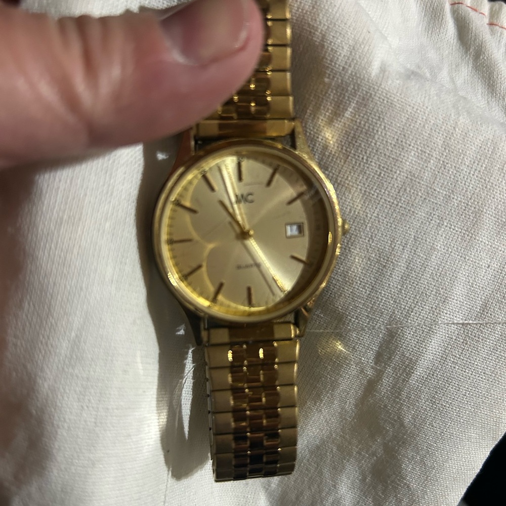 MC Vintage Gold-Tone Watch with Date Display